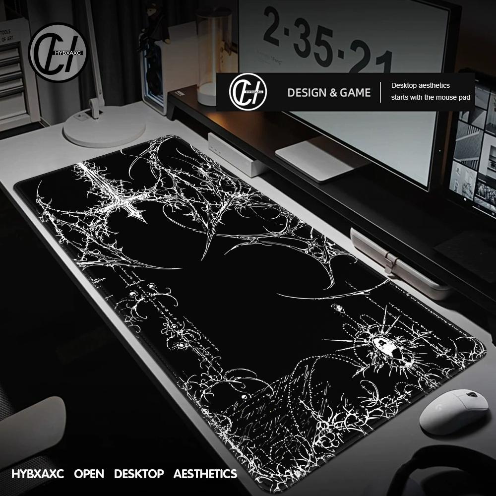 Desk Setup Accessories Aesthetic - Tapis de bureau noir et blanc