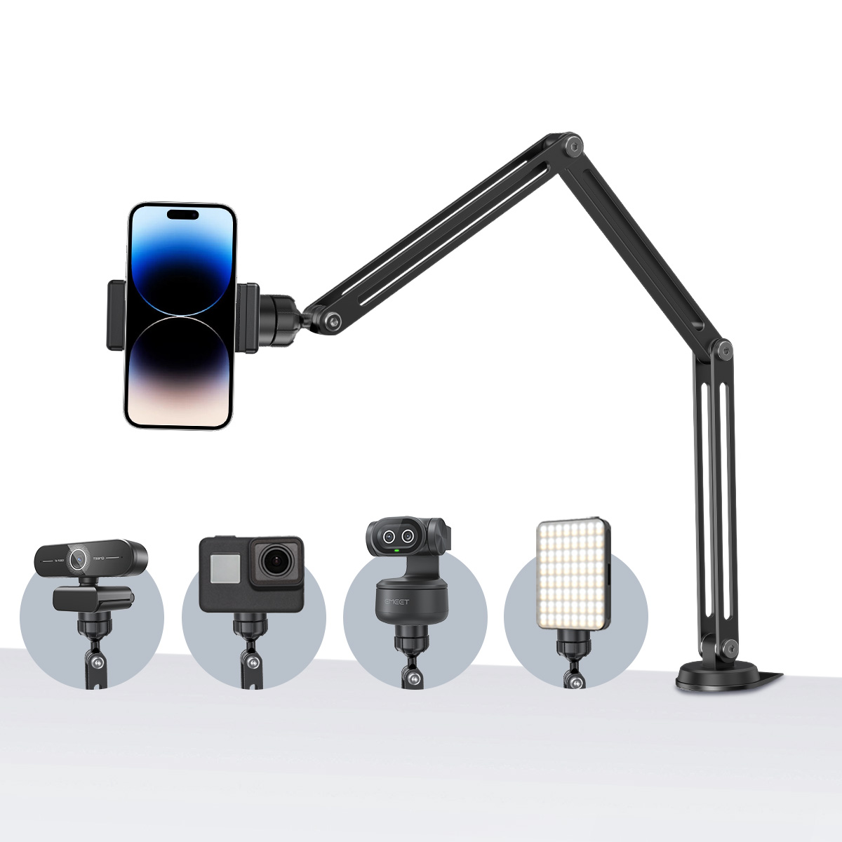 Desk Setup Streaming - Bras articulé réglable EMEET, charge 1,5