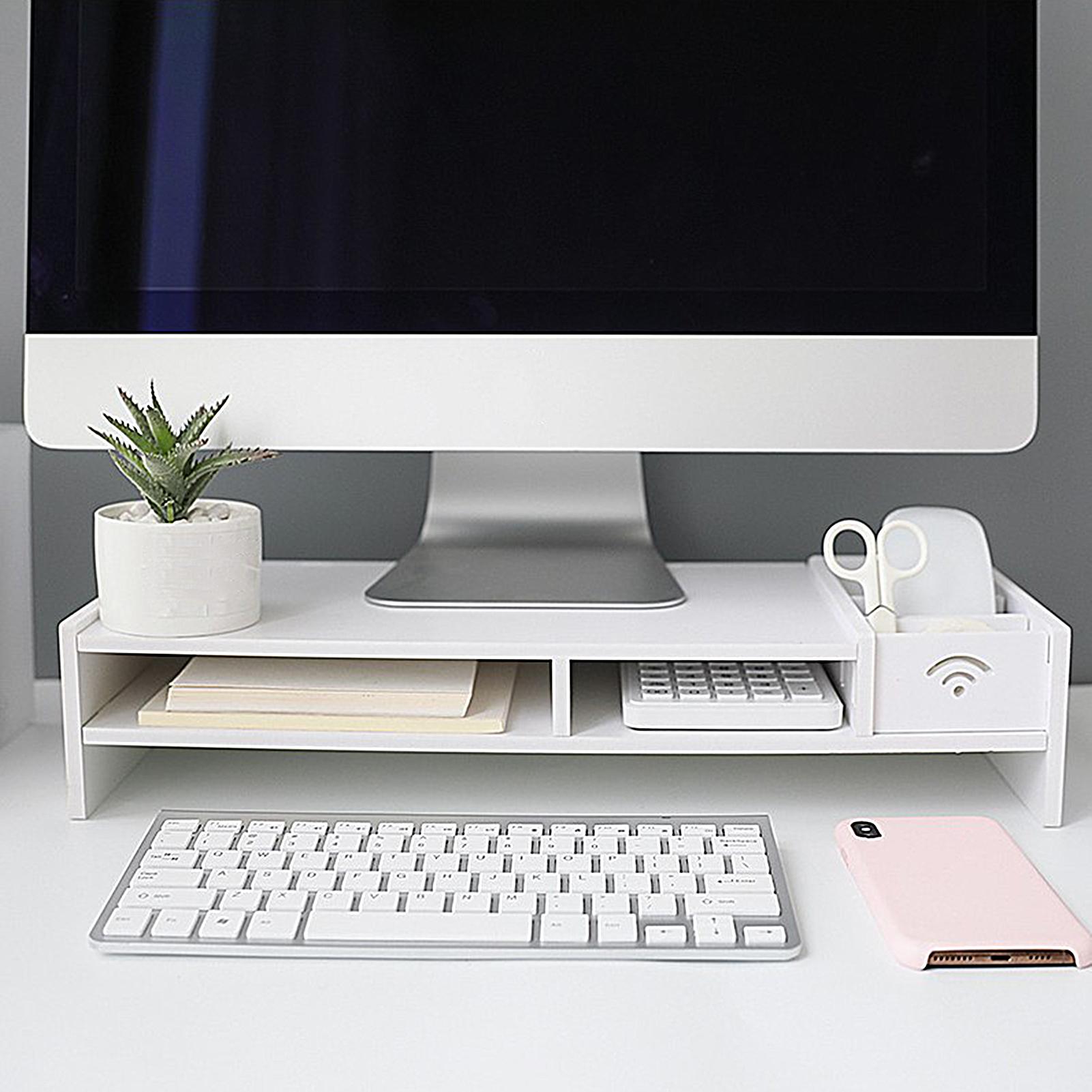 Desk Setup Riser - Organisateur de bureau à 3 niveaux,