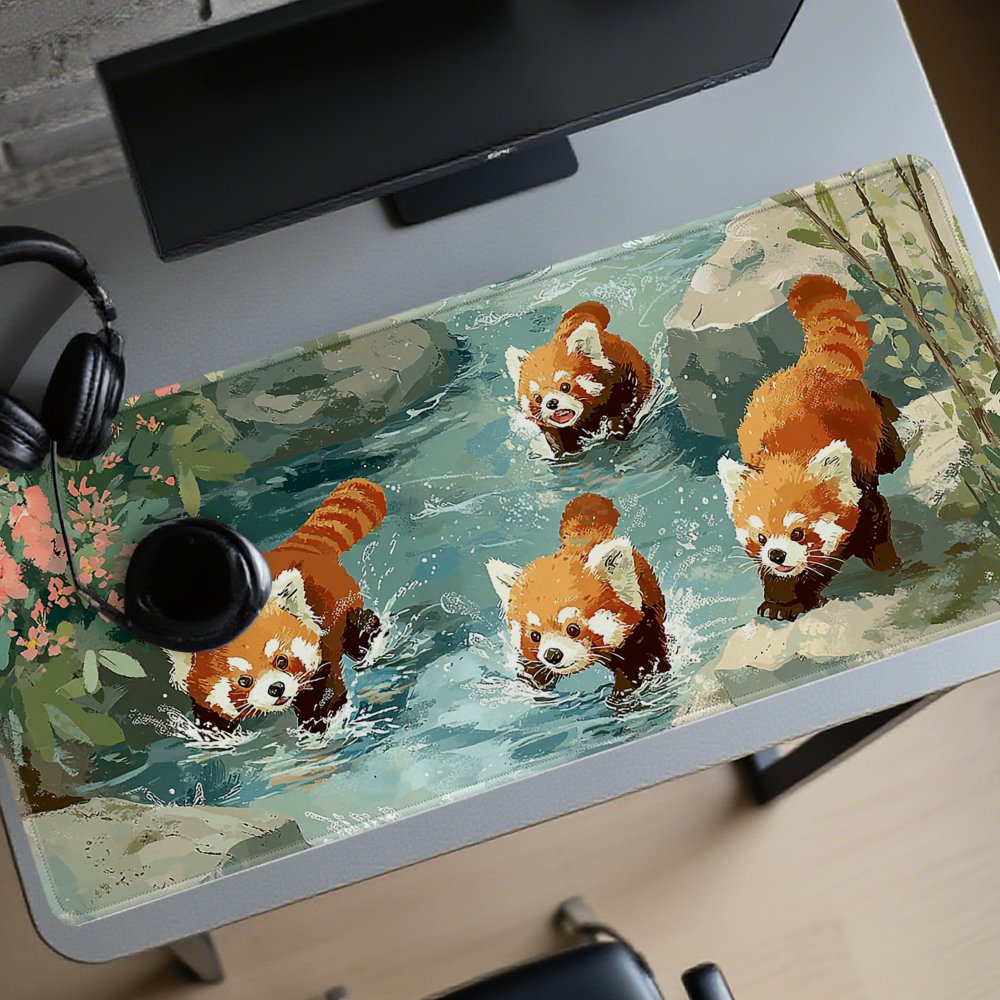 Desk Setup Streaming - Tapis de bureau XXL en caoutchouc