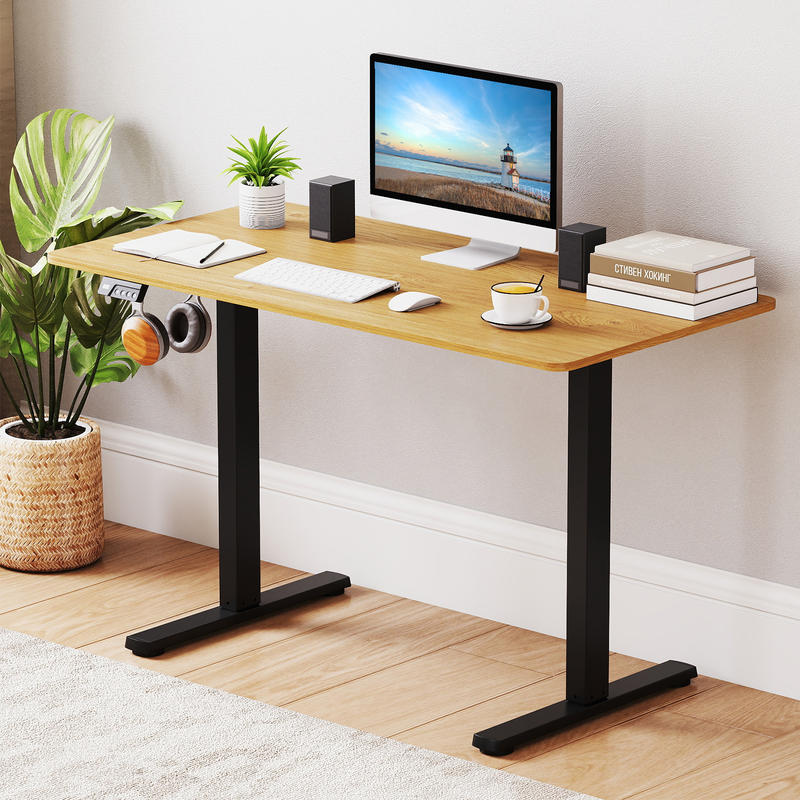Cadre de bureau électrique rég - Desk Setup Black And Wood avis et prix