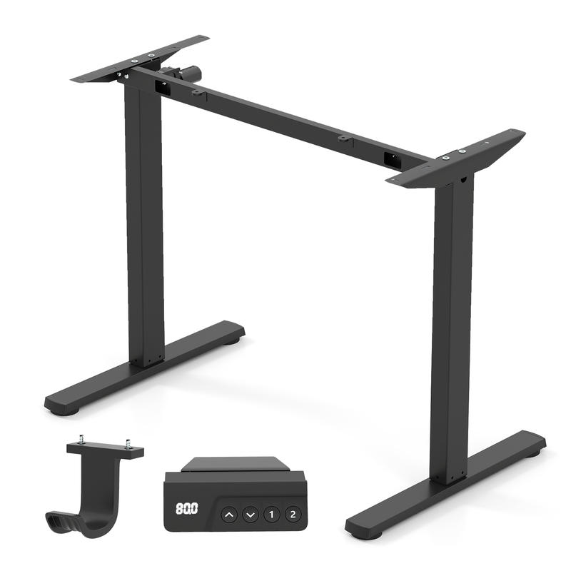 Cadre de bureau électrique rég - Desk Setup Black And Wood avis et prix