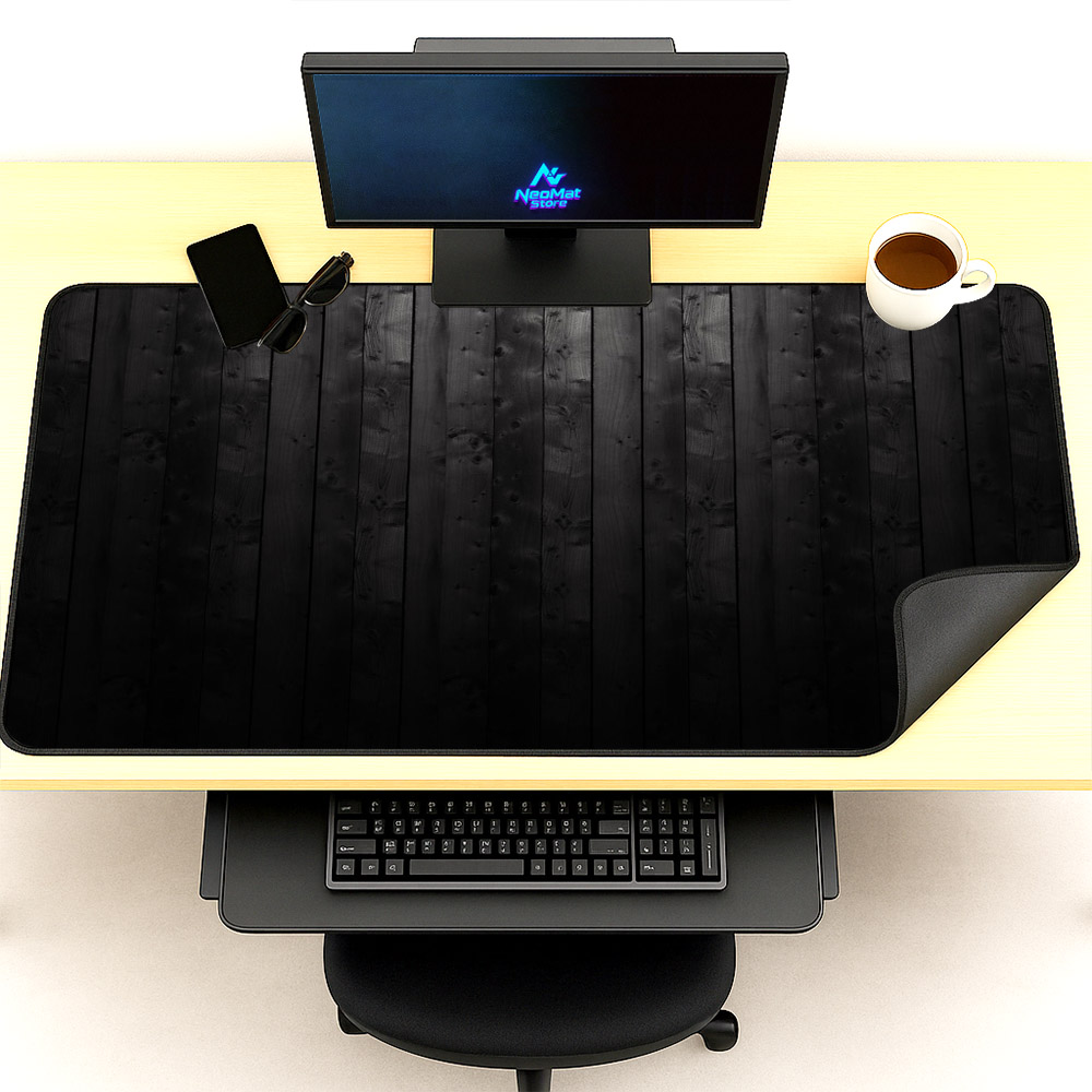 Énorme tapis de souris 2000x10 - Desk Setup Black And Wood avis et prix