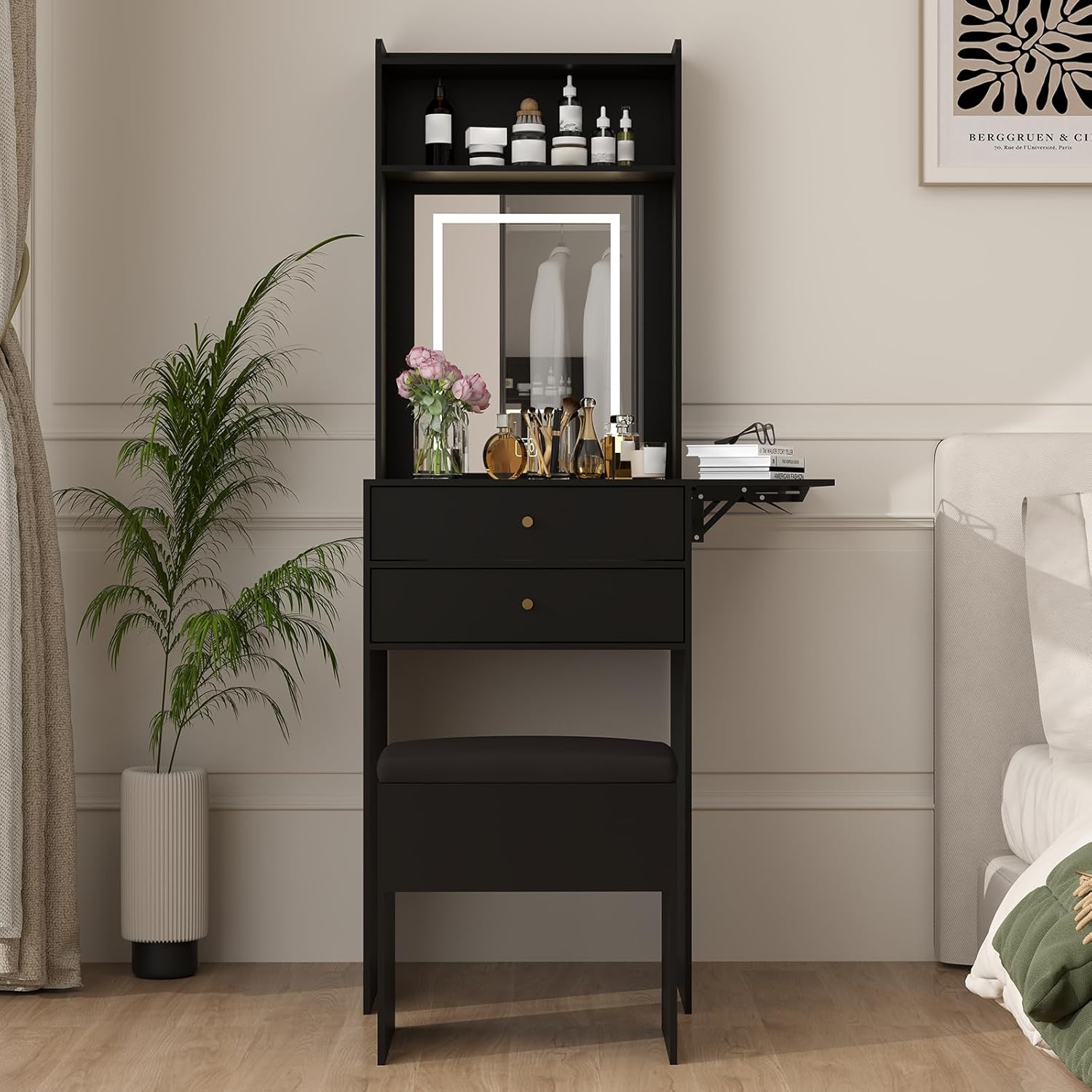 Mini coiffeuse noire pour cham - Desk Setup Black And Wood avis et prix