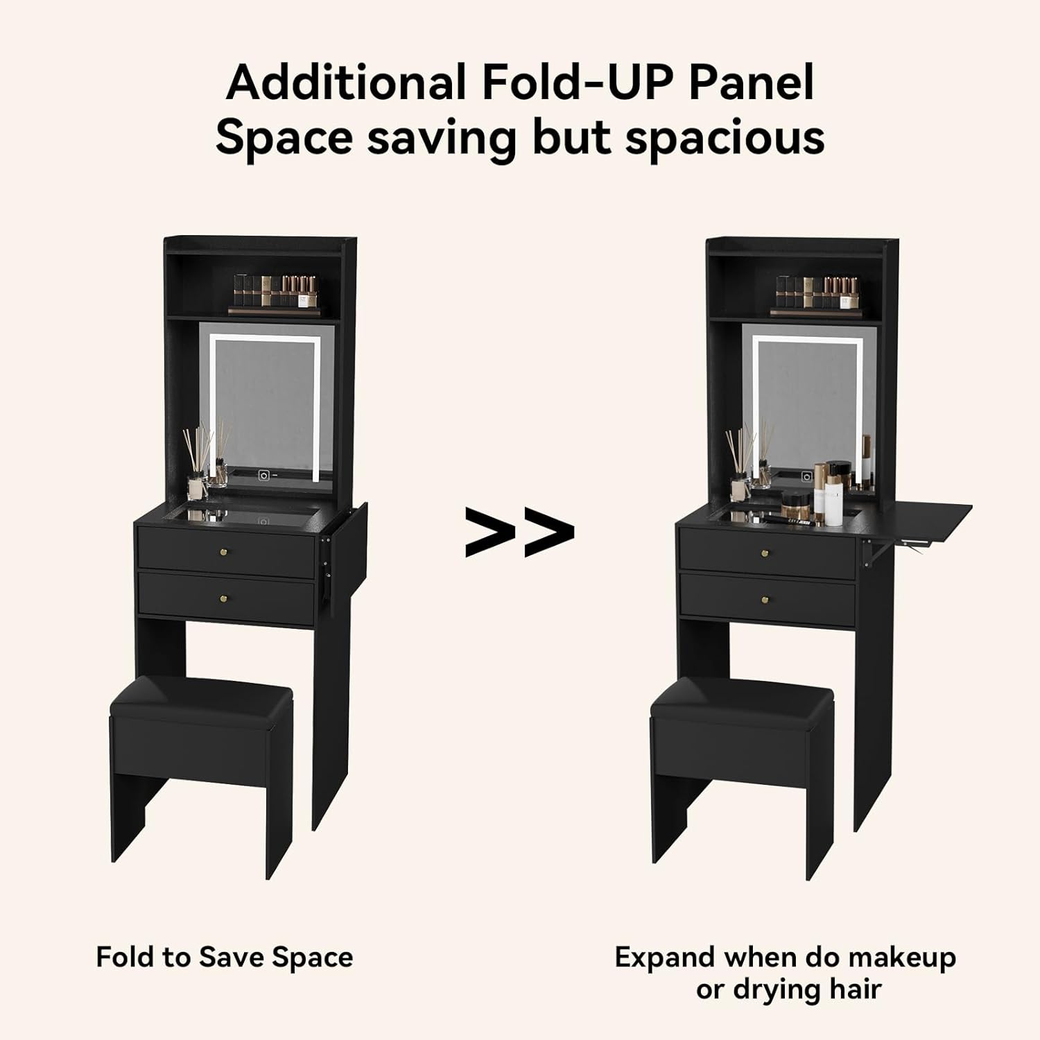 Mini coiffeuse noire pour cham - Desk Setup Black And Wood avis et prix