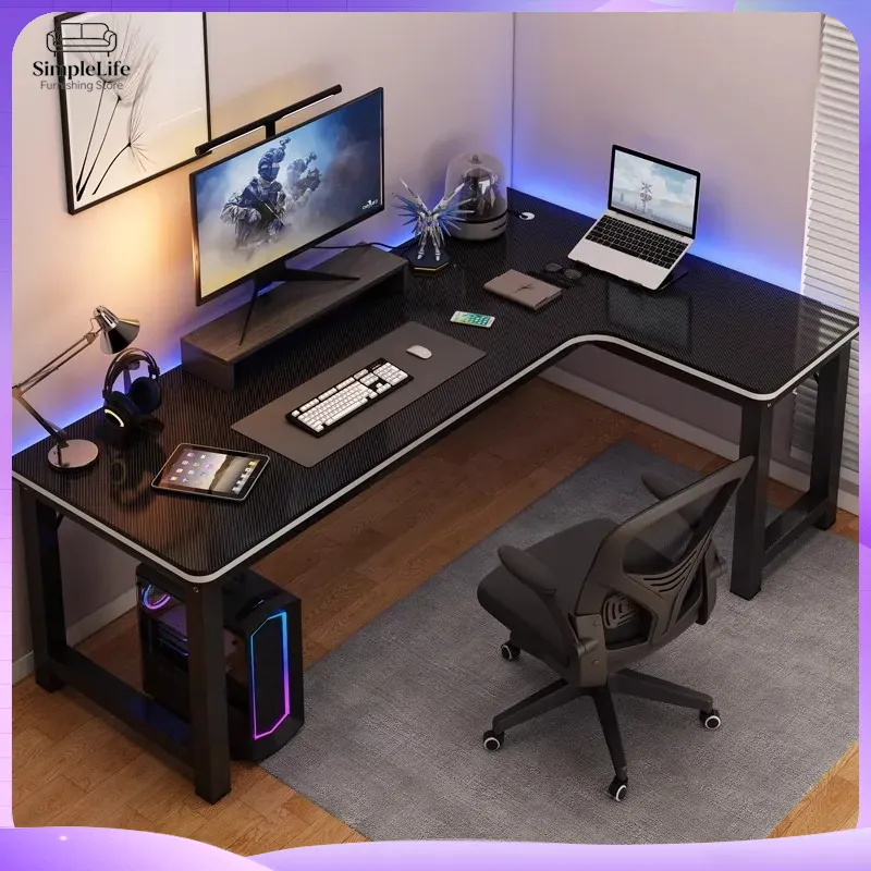Bureau d'angle pour jeux vidéo - Desk Setup Dual Monitor And Laptop avis et prix
