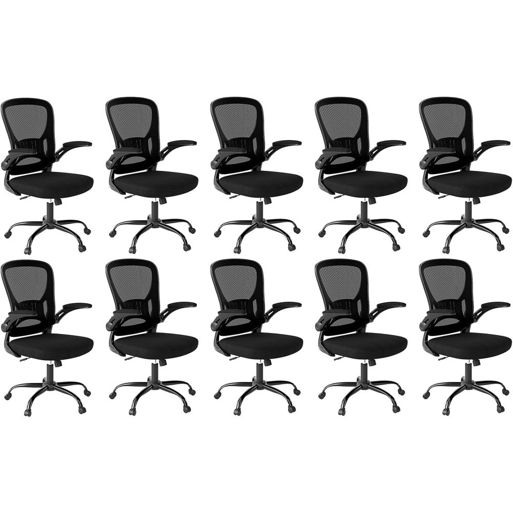Ensemble de chaises de bureau  - Desk Setup Black And Wood avis et prix