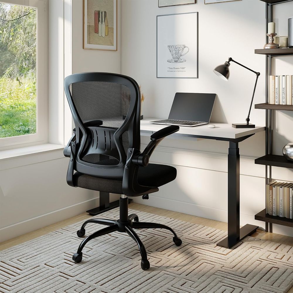Ensemble de chaises de bureau  - Desk Setup Black And Wood avis et prix
