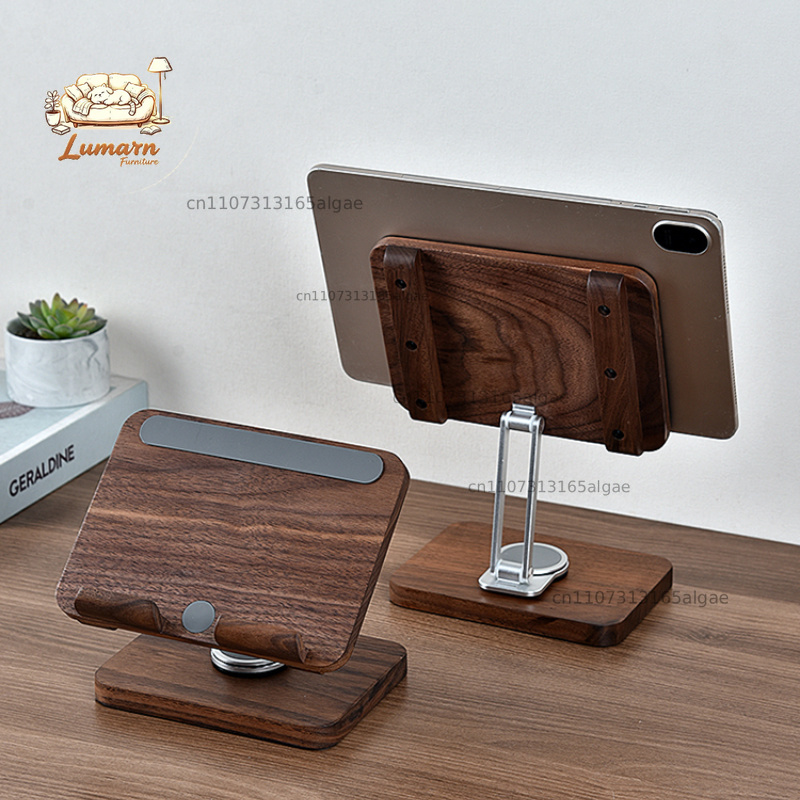 Support pour iPad en noyer noi - Desk Setup Black And Wood avis et prix