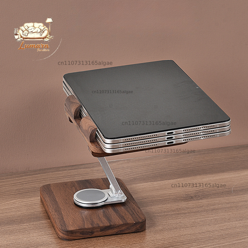 Support pour iPad en noyer noi - Desk Setup Black And Wood avis et prix