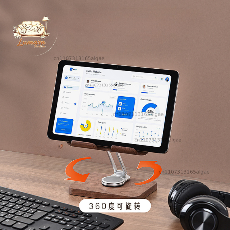 Support pour iPad en noyer noi - Desk Setup Black And Wood avis et prix