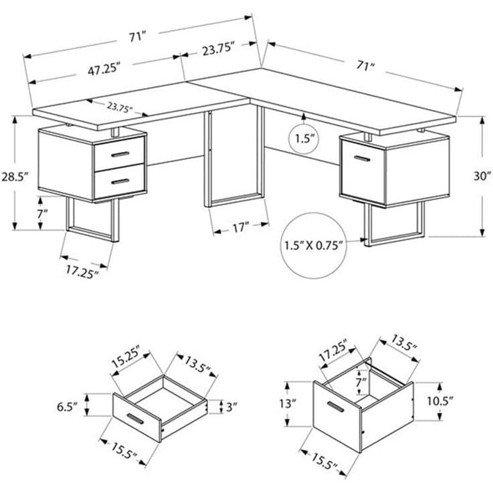 Bureau d'ordinateur en forme d - Desk Setup Black And Wood avis et prix