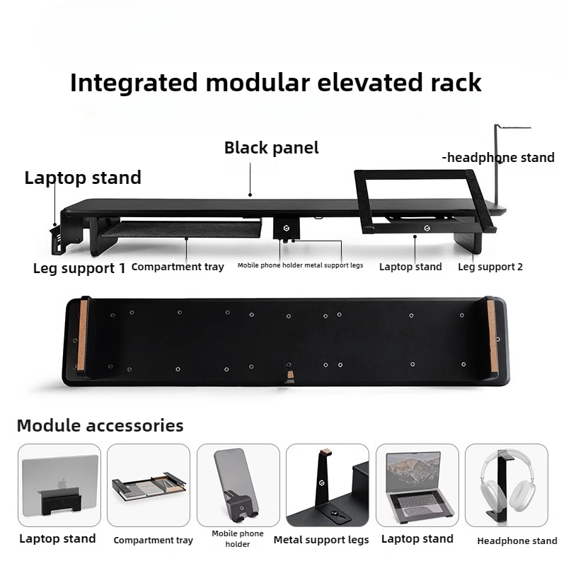 Support de moniteur modulaire, - Desk Setup Black And Wood avis et prix